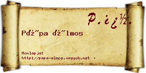 Pápa Álmos névjegykártya